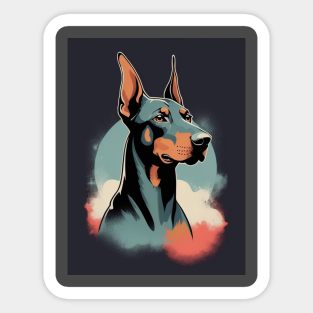 Doberman Dog 2 - Japanese Retro Art Sticker